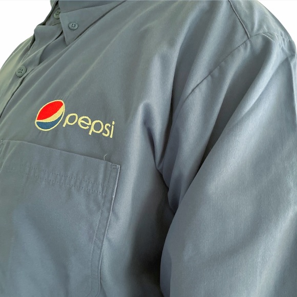 Pepsi Blue Button Down Uniform Dress Shirt Long Sleeves XL - Picture 7 of 9